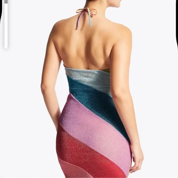 KURT GEIGER RAINBOW MINI DRESS SWIM COVER UP SIZE M MSRP $149.00 NWT - Picture 4 of 9